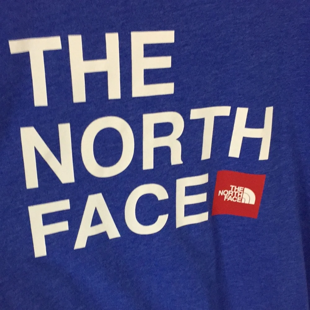 The North Face Blue Spell Out Tee T-shirt Size Medium